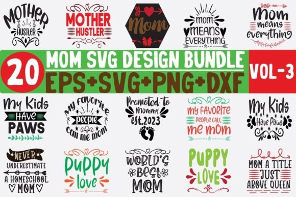 20 Mom Bundle SVG: Graphics for Crafts