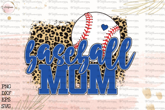 Baseball Mom Blue Leopard SVG for Crafts