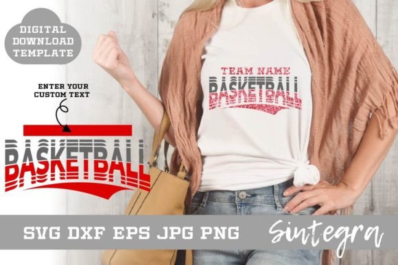 Basketball SVG Shirt Template Design 001: Graphics for Crafts