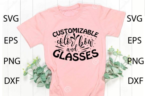 Customizable Color Bow and Glasses SVG for Crafts