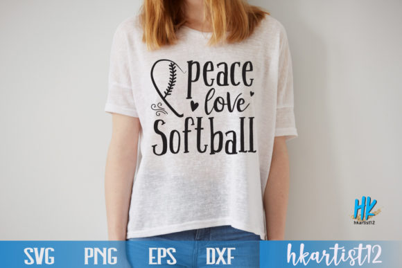 Peace Love Softball SVG: Graphics for Crafts
